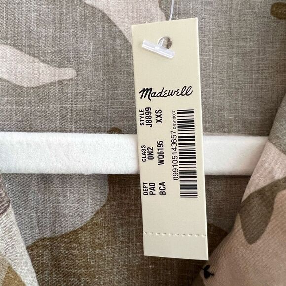 Madewell Cottontail Camo Short Sleeve Button Tie Front Shirt Womens XXS NWT - Picture 6 of 9